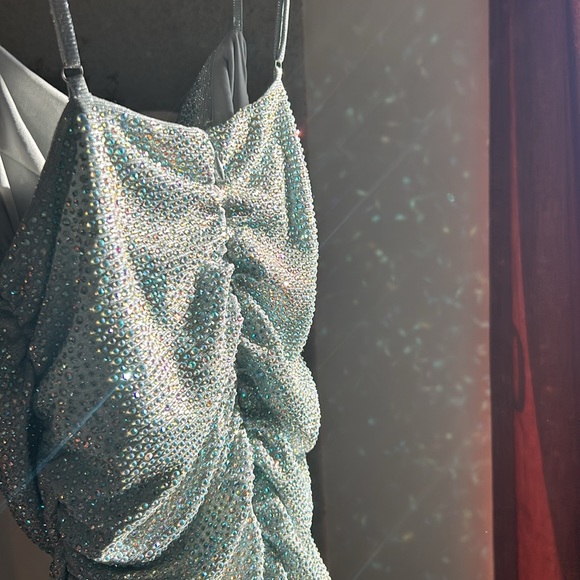 Embellished Silver Mini Dress - Picture 4 of 4